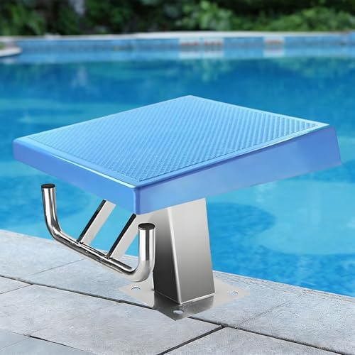 Piattaforma per tuffi da piscina, blocco di partenza per tuffi, trampolini per allenamento e gare, con base in acciaio inossidabile e superficie antiscivolo, carico 600 libbre, inclinata di 15° A
