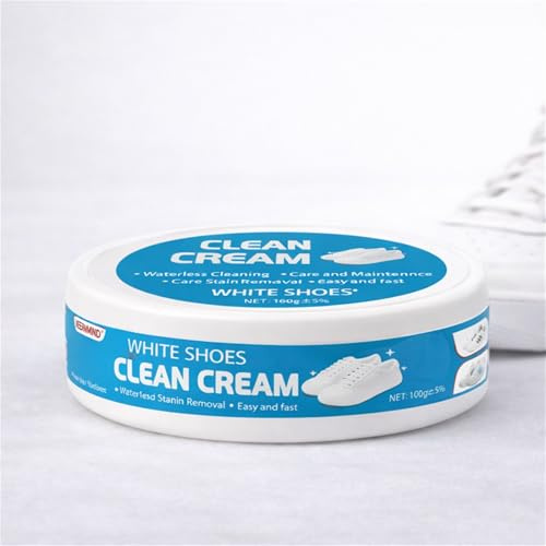 Weiße Schuhreiniger Creme Mit Schwamm, Wasserfreie Schuhpflege Für Sneaker Canvas Und Stiefel, Tragbare Reinigung Für Alltag Arbeit Schule Und Reisen (1)