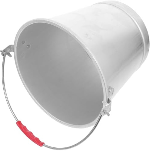 TOGEVAL Secchio Ispessito in Alluminio 9l Manico Stabile, Secchio la Conservazione del Latte e Contenitore per Acqua, per Uso Agricolo e Fattoria