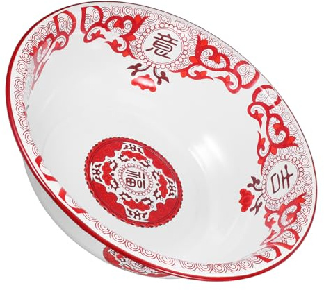 Tofficu Ciotola Smaltata Resistente e Versatile Vintage Grande in Smalto Rosso per Impastare e Lavare per Cucina e Uso Quotidiano
