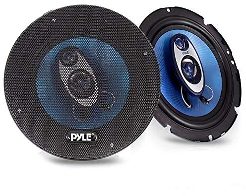 Pyle Casse Auto Stereo Sistema Altoparlanti 16,5 Centimetri Tre Vie, 180 Watt, RMS/360 Watt, Impedenza 4 Ohm, Tweeter Piezo da 2 Centimetri, Audio Triaxiale, Blu