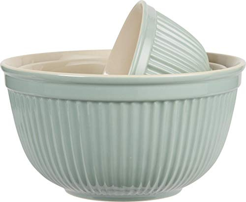 IB Laursen 3er Set Schalen, Schüsseln MYNTE Green Tea grün D. 25,5cm Steingut