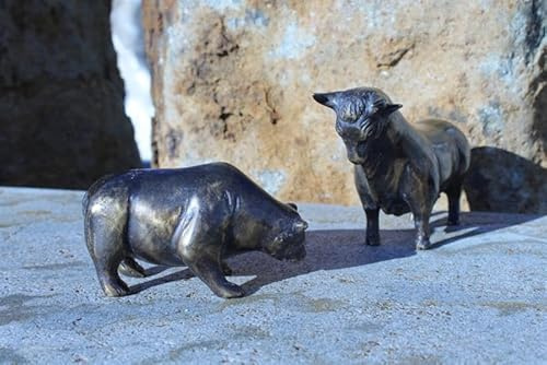Natursteinzentrum Rhein Main Börsensymbole Set Bulle & Bär, aus Bronzeguß