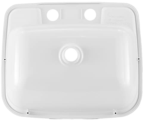 RecPro Lavello rettangolare per camper, lavello per lavabo a vasca singola, lavello per camper, in plastica (bianco)