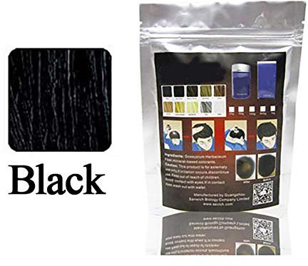 1PC 25g Hair Building Fibers,Fibre Construcción de pelo Fibras de Cabello Naturales,Cabello fino y Escaso para Hombres y Mujeres-Efecto Inmediato(Negro) 25g
