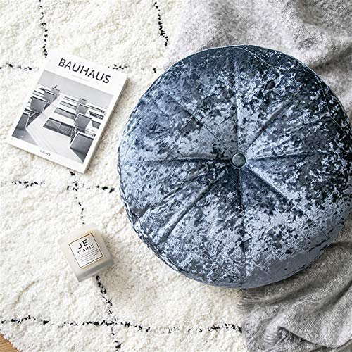 Icegrey Nordisches Rundes Dekokissen Sofa-Wurfs-Kissen Stuhlkissen Großes Blau Durchmesser 50 cm
