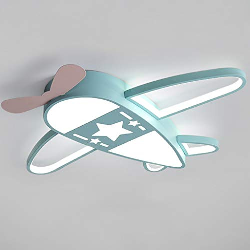 LED Deckenleuchte Kinder Ultra Dünn Schön Flugzeug Deckenlampe Schlafzimmer Babylampe Kinderzimmer Moderne Wohnzimmer Kindergarten Acryl Lampe Dekoratives Metall Lüster,Minzgrün,76cm white light