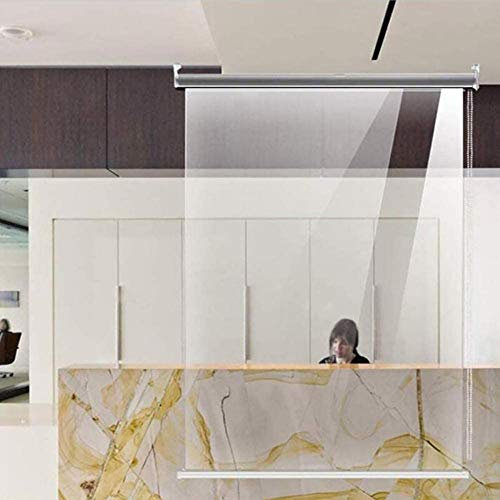 Roller Pull Up Clear Banner,Perspect Sneeze Guard Screen,Social Distancing Screen,Spit Protection,Floor Standing Transparent Partition Screen/Transparent / 80x180CM
