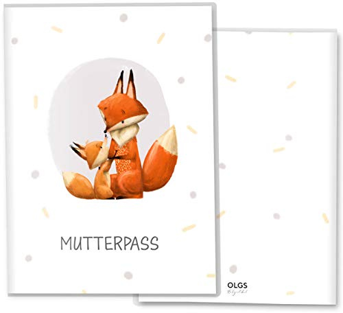 OLGS Mutterpasshülle 3-teilig Fuchs auf der Wiese | Baby Schwangerschaft Geschenkidee Schutzhülle für den Mutterpass | Für werdende Mütter Deutschland Mutterpass, Fuchs Love