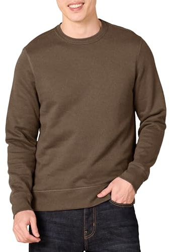 Amazon Essentials Men's Crewneck Fleece Sweatshirt, Medium Brown, Large