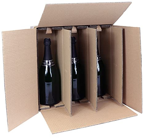 smiley pack Flaschenkarton Magnum Weinkarton für 3 Flaschen inkl. Einlage Magnum Wein Sekt Champagner Spirituosen Saft Gin PTZ DHL DPD Hermes Weinversandkarton Bordeaux Schlegel Magnum 1,5l (50)