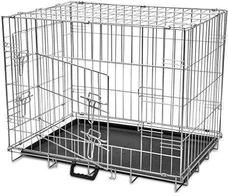Montloxs Faltbare Hundebox, Hundetransportbox, Hundetransportkäfig, Tiertransportbox, Transportbox für Hunde, Metall M