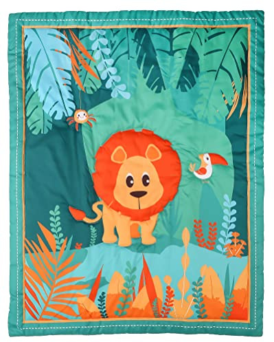 HMtideby Coperta per Neonati e Bambini con Tema Animali, Trapunta per Lettino e Culla, Piumino per Letto per Cameretta, Coperta da Letto per Bambini e Bambine, 84x107cm, Leone della Giungla