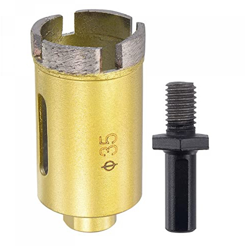 sourcing map Sintered Diamond Core Drill Bits 35mm Hole Saws with M10 Arbor Adapter for Masonry Porcelain Tile Marble Concrete Stone Brick