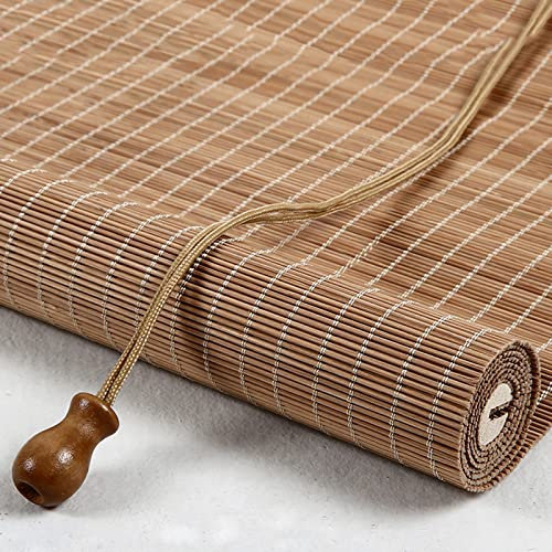 XIAODANHUA Retro Bambus Rollo Natur Bambusrollo Holzrollos Verdunkelungs Jalousine Sichtschutz Vorhang UV-beständige Raffrollos Seitenzugrollo