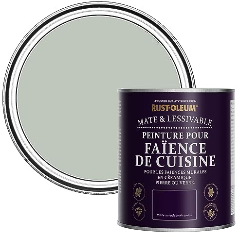 Rust-Oleum abwaschbare Küchenfliesenlack in grün mit Matt Finish - Kreidegrün 750ML