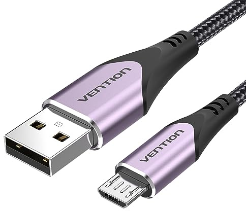 Vention Câble micro USB de 1 m – Câble de charge pour tablette Kindle Fire en nylon tressé pour tablette Samsung Galaxy S6 S7 S5 J7 J5 J3 – Câble de charge pour manette PS4 Xbox