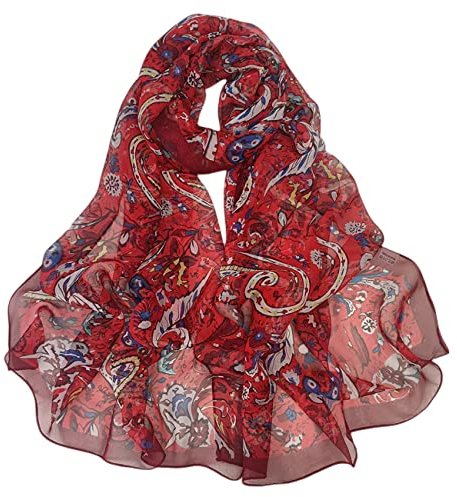 FAIRYGATE Schals & Tücher für Damen Seidenschal Damen Chiffon Stola Schal Festliche Langschal für Abendkleid tücher Leicht Seidentuch Silk Halstuch Tuch Geschenk Frauen 62017