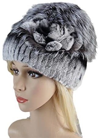 keusyoi Winter Fellmütze Damen Warm Gestrickt Stilvolle Damen Flauschige Fellmütze Fellmützen