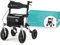 Helavo All Terrain Walker with Puncture-Proof, Flat-Free Solid Rubber Tires - Foldable Outdoor Walker for Seniors with Seat - Best Comfort on All Surfaces