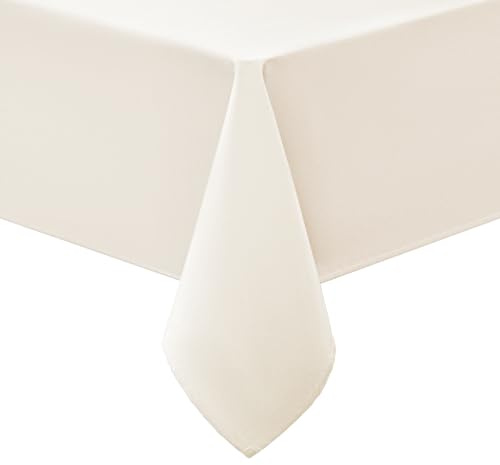 smiry Tischdecke Abwaschbar Rechteckig 140x200cm Tischtuch Polyester Wasserabweisend Lotuseffekt Tischwäsche Schmutzabweisend Abwischbare Tafeldecke für Party Küche, Beige