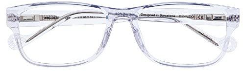 DIDINSKY Blaulichtfilter Brille für Damen und Herren. Blaufilter Brille mit stärke oder ohne sehstärke für Gaming oder Pc. Acetate Tempel und Blendschutzgläser. Crystal +1.0 – DIHIDDEN