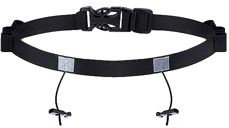 SJBAUTYO Triathlon Startnummernband,Laufgürtel mit Nummernhalter, 6 Ring Running Belt, Bauchtasche Gürteltasche für Triathlon, Marathon, Laufen, Radfahren
