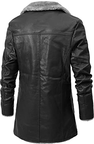 LOIJMK Chaqueta de cuero para hombre, blazer vintage, chaqueta de cuero acolchada, estilo de negocios, chaqueta de cuero, abrigo, traje retro, ropa de estilo, chaqueta de lana, chaqueta impermeable