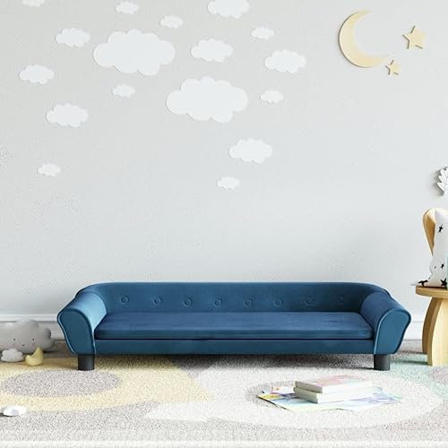 Homgoday Kindersofa Kindercouch Msinisofa Kindersessel Kindersofa Sofa Sessel Sitzmöbel Kinder Sofa für Kinderzimmer Kindermöbel Blau 100x50x26 cm Samt