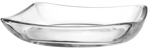 LEONARDO HOME Piazza Teller, 1 Stück, spülmaschinenfester Teller, moderner Servierteller aus Glas, Glasteller für Kuchen und Gebäck, Glasplatte zum Servieren, Höhe 4 cm, transparent, 024408
