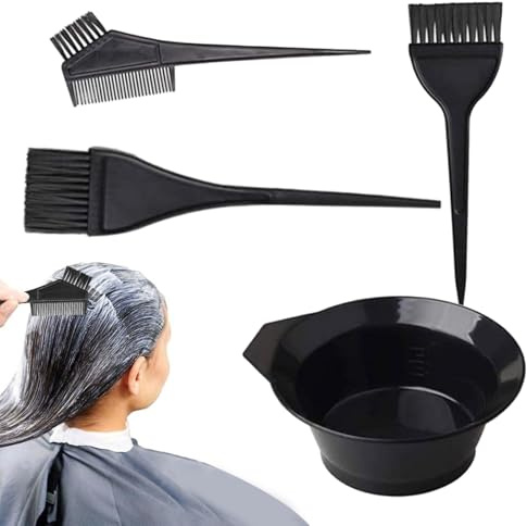 Ciotola e pennello per colorare i capelli, kit di pennelli per la colorazione dei capelli, con 3 pennelli diversi, kit professionale per la colorazione dei capelli, kit per la tintura dei capelli per