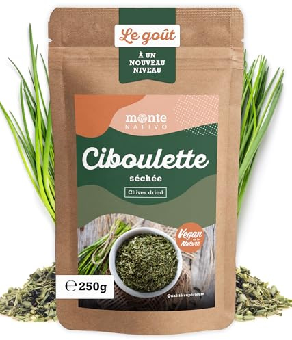 Erba Cipollina essiccata Monte Nativo (250g) - Cipolla selvatica delicatamente essiccata e tagliata - Erba Cipollina saporita e deliziosa - Erba Cipollina naturale