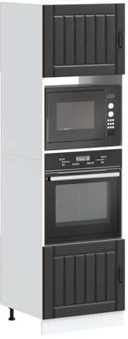 Generisch Herdumbauschränke 2 STK. Kalmar Schwarz Holzwerkstoff,jiangboyue-3315042