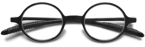 Lanomi Lesebrillen Herren Damen Retro Runde Sehhilfe Lesehilfe Leicht Vollrandbrille Nerd Brillen 1,0 1,25 1,5 1,75 2,0 2,25 2,5 2,75 3,0 3,5 4,0 Helles Schwarz Brille 2.5