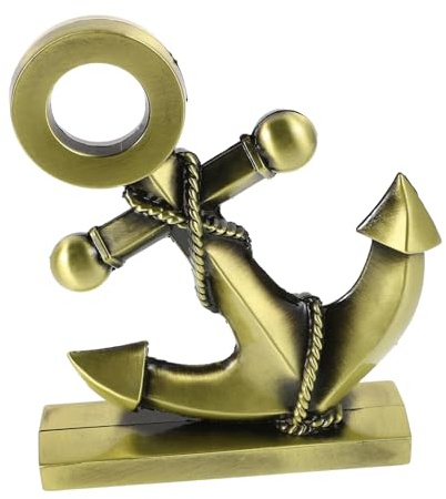 Alipis Adornos de Ancla Mediterráneo de Metal Decoración Náutica Antigua para Bar y Restaurante Figura de Ancla de Estilo para Centro de Mesa