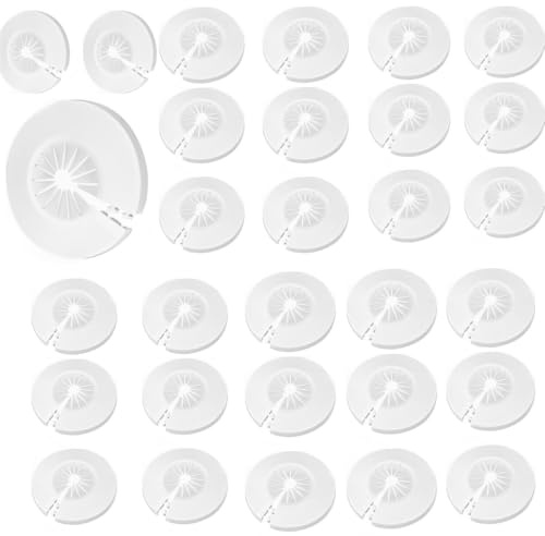 CUEMOON 30 Stück Heizungsrohr Rosette Heizkörperrosetten Kunststoff Weiß Heizkörper Rohrabdeckung für 14-29 mm Wasserleitungen Gasleitungen Wasserhahnrohre