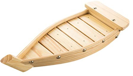 TOPPERFUN Barca in Legno Per Sushi Vassoio Da Ristorante Per Sashimi Porta Antipasti Decorativo Per Sushi e Contorni