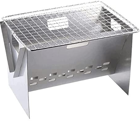 IWENZHKPA Holzkohlegrill Kleiner Holzkohlegrill Aus Edelstahl Für Den Außenbereich, Zusammenklappbar, Tragbare Grillgeräte Für Camping-Picknick Camping Grill