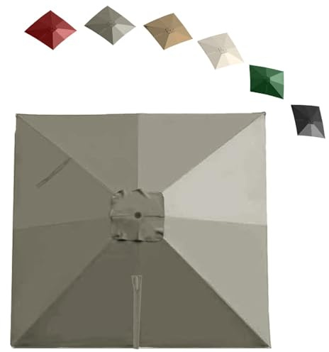 VLKLPZAHAK Rectangle Toile De Rechange pour Parasol Déporté 4x3m Auvent De Rechange Parasol De Jardin avec Air Vent Tissu De Remplacement Parasol 8 Baleines(Light Grey,4x3m (13x9.8ft))