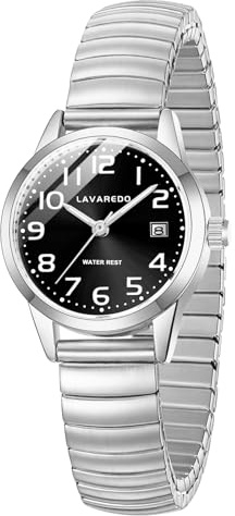 Timever Damen Armbanduhr Quarzuhr Analog mit Edelstahl Zugarmband,Datum,großen Ziffern Leicht ablesbares Zifferblatt,Geschenk für Frau und Freundin