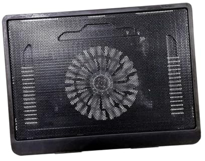 Enfriador USB Pulgadas Base Portátil Silenciosa de 14 | Plástico y Hierro, Negro, Disipación Térmica Fuerte, Pads Antideslizantes y Ahorro Energético