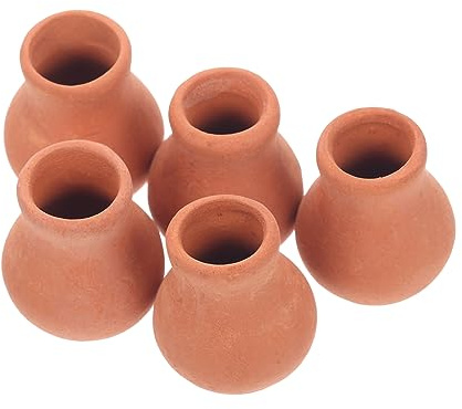 Abaodam 5pcs Miniature Flower Pot Ceramic Pots for Outdoor Plants Garden Decoration Diy Micro Landscape Models