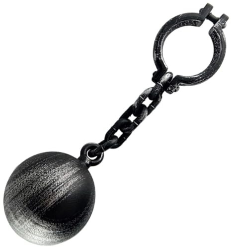 Fituenly Ball & Chain Halloween Fancy Dress Accessory - Spooky Shackle Halloween Prisoner Pirate Convict Costume Fun Party Prop Detailed Prison Jail Decoration