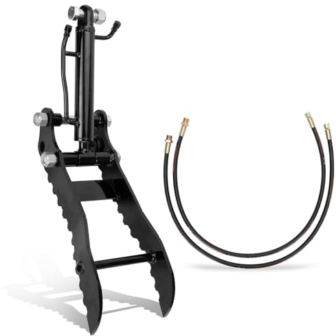 Nicvrea Anbaugeräte für Minibagger, Einloch-Metallgreifer Hydraulische Daumenklammer Passend für 0.8-1.5Ton Kleinbagger