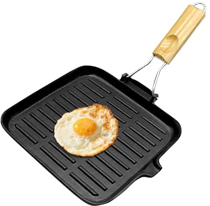 usefulbeauty Sartén De Hierro Fundido - Plancha Antiadherente | Sartén De Hierro Colado Resistente Alta Temperatura Para Cocina Camping Exterior Parrilla Hornillo