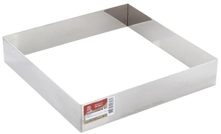 Cadre à pâtisserie carré inox 24 cm h 4.5 cm - Alice Délice