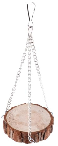 Zerodis Petites Cages pour Animaux de Compagnie, Balançoire en Bois pour Petits Animaux, Centre d'activités pour Hamsters, Rats, Perroquets et écureuils, Support pour Oiseaux, Perchoir Suspendu