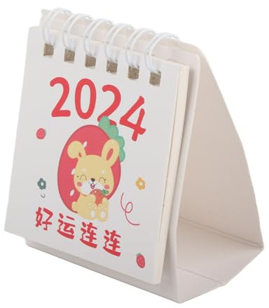 ZAWELIYO Mini-Tischkalender 2024, Langlebig, Niedlich, Leicht zu Reinigen, für Heimdekoration und Tägliche Planung, Kleiner Tischkalender für Büro und Schreibtisch-Organizer