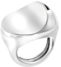 Breil, Collezione Globe, Anello Donna, Anello da Cocktail in Acciaio Lucido con Design Scultoreo e Moderno, Disponibile in Misura 14 e 16, Idea Regalo Donna