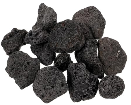 TOYANDONA Paquet de 1 Bag de Roche Volcanique Noire Poreuse et Respirante pour Décoration Aquarium et Jardin, Résistant à l'usure la Décoloration